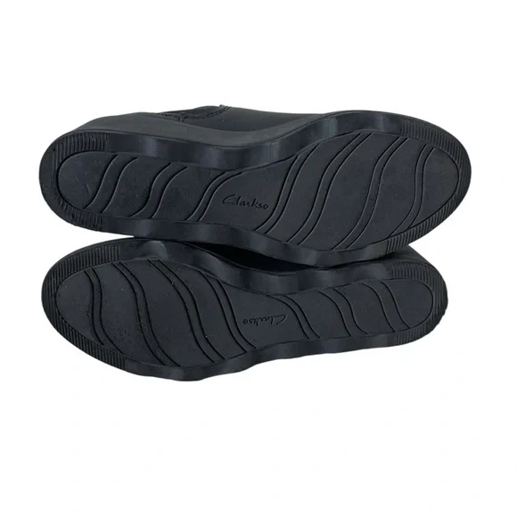 Clarks Mazy Tisbury black leather wedge ankle boots size 8 - Picture 8 of 10